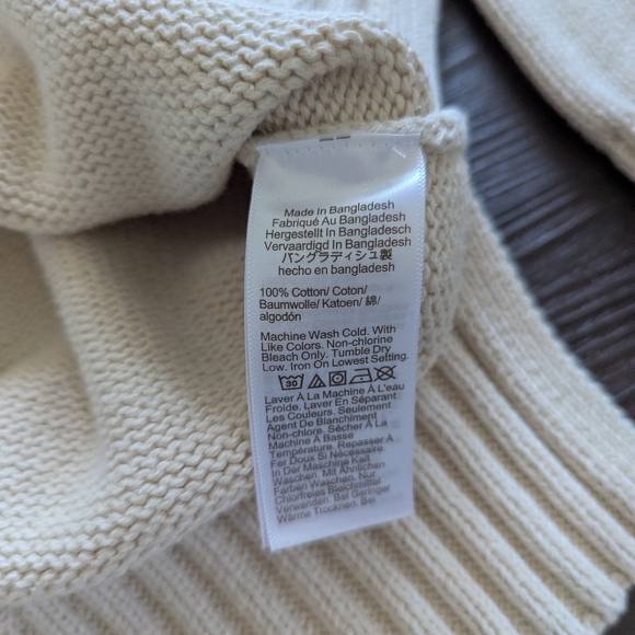 J Crew Cream Mock Neck Sweater 100% Cotton Size XXL - Picture 5 of 10